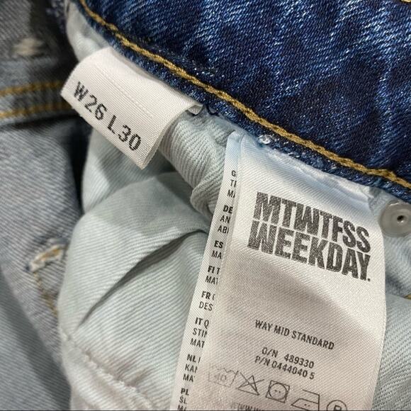 ASOS Weekday Way Mid Rise Stretch Straight Leg Jeans - Picture 7 of 12